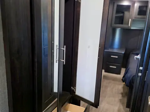 Hallway with built-in wardrobe storage